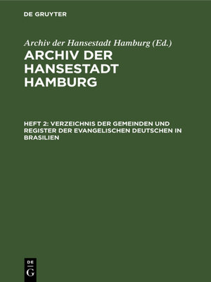 cover image of Verzeichnis der Gemeinden und Register der evangelischen Deutschen in Brasilien